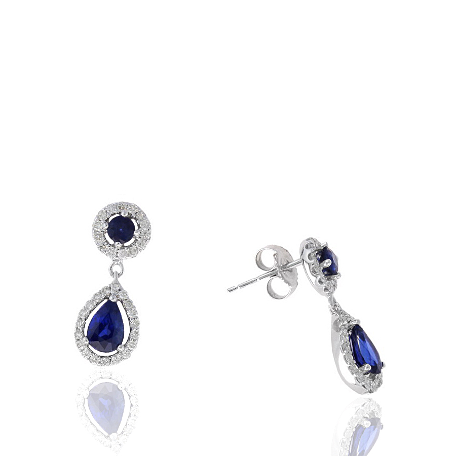 Sapphire Diamond Earrings